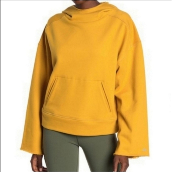 Alo Yoga Low Key Wide Sleeve Hoodie Size Small Tuscan Sun NWT - Picture 1 of 14